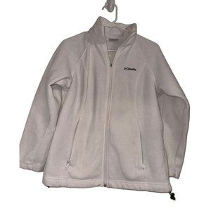 Columbia Womens Benton Springs Full Zip Fleece Jacket Sz M White READ